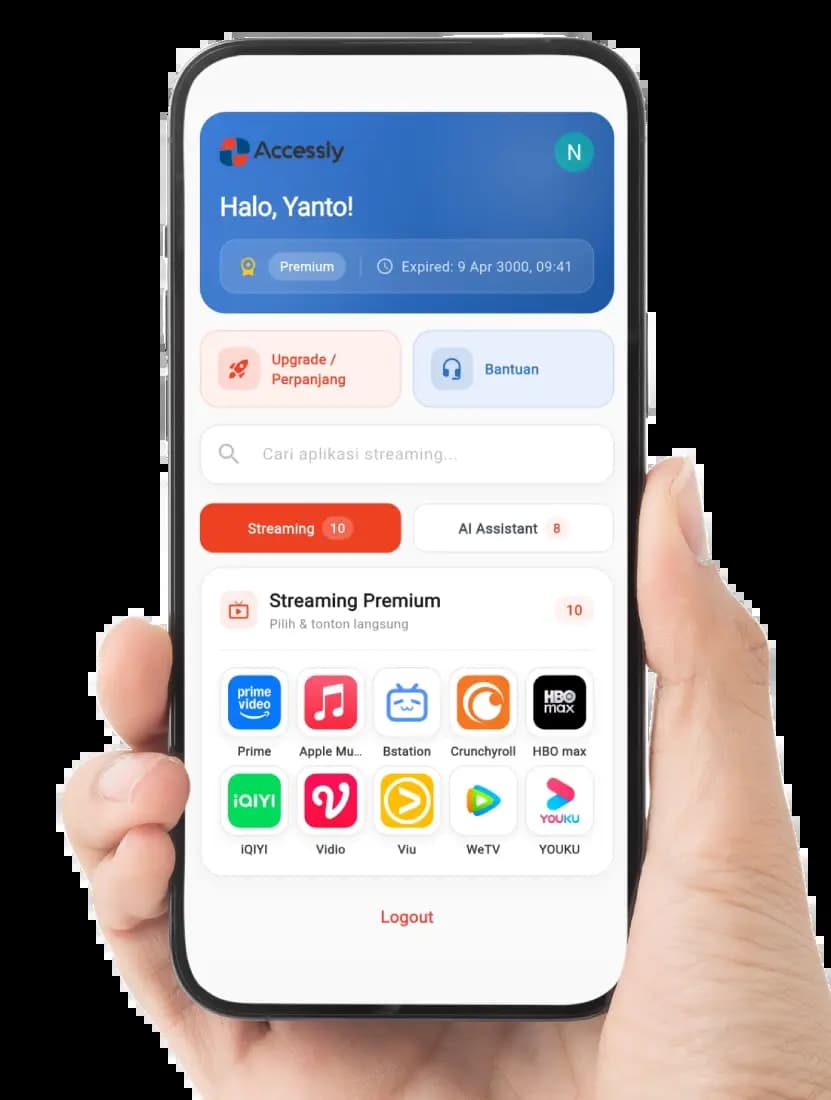 Aplikasi Accessly di smartphone